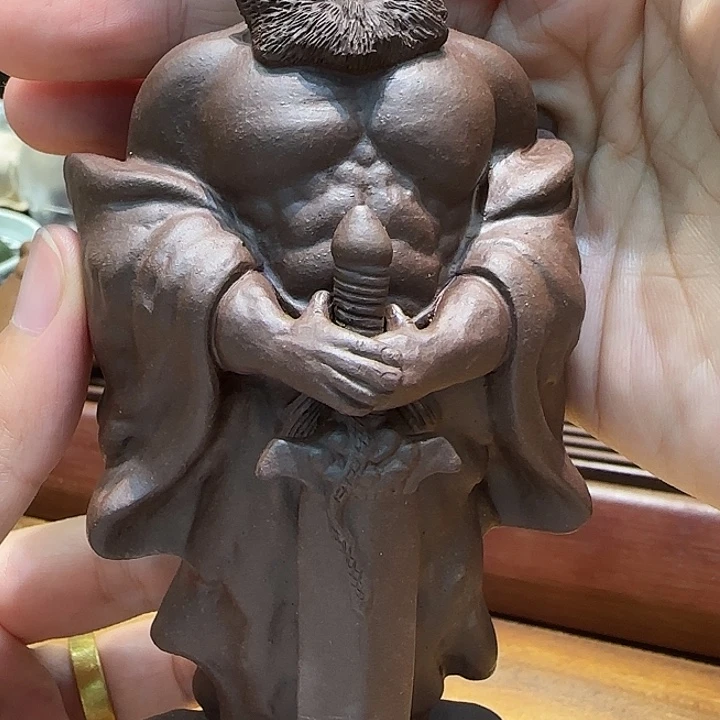 紫砂茶宠暗*紫泥钟馗