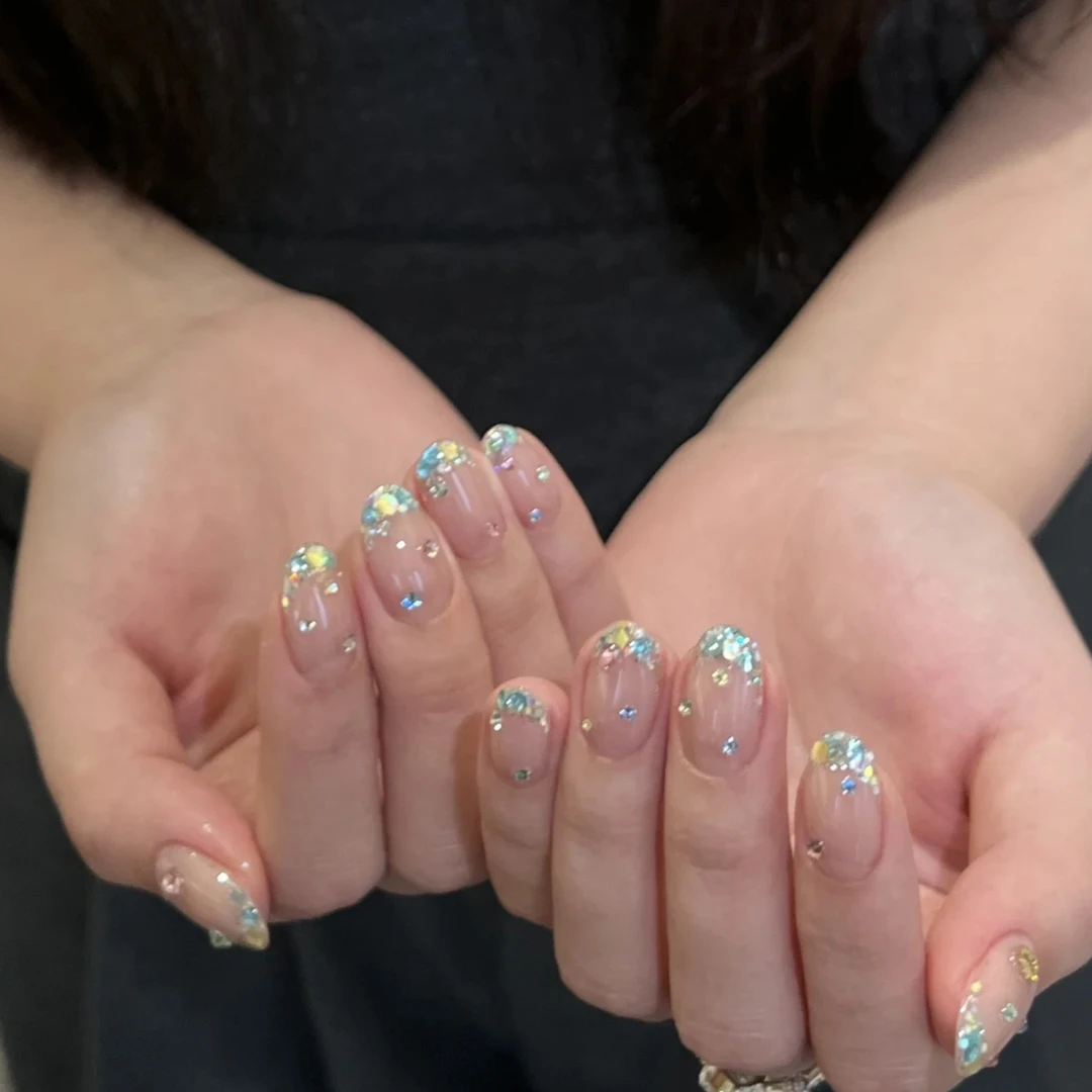 （现货）青柠汽水亮片纯手工穿戴甲2025爆款美甲高级B94