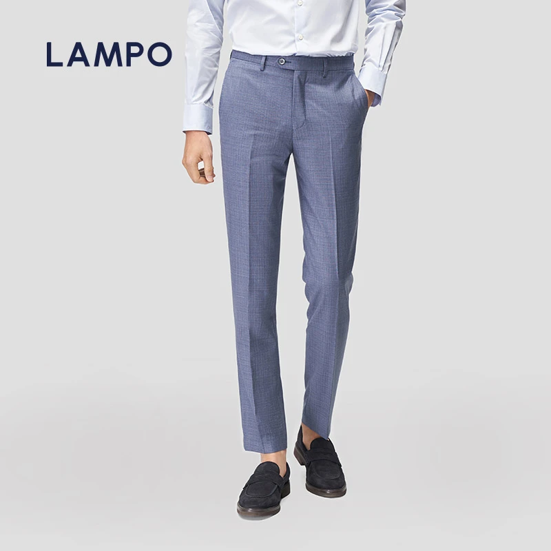 LAMPO/蓝豹【150S进口羊毛西裤】春夏季男士直筒西装裤直筒长裤商务