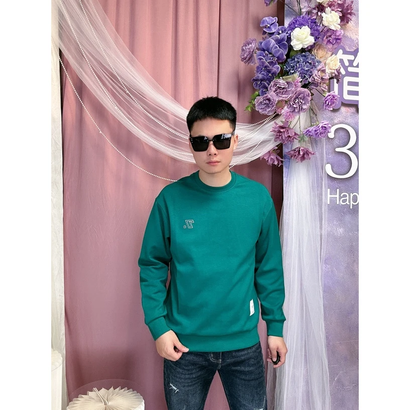 男士男款长袖时尚休闲加绒圆领套头百搭1070