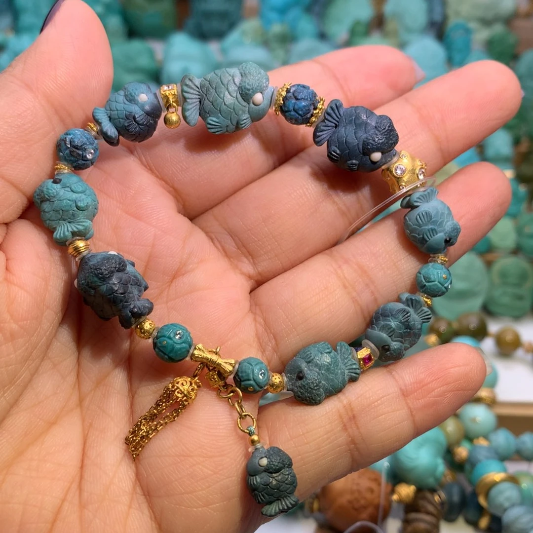 绿松石18K金镶嵌手链