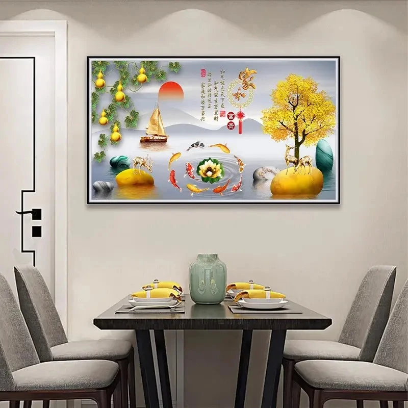 自粘画客厅餐厅装饰画现代简约植物花卉沙发背景厨房壁画贴画防水