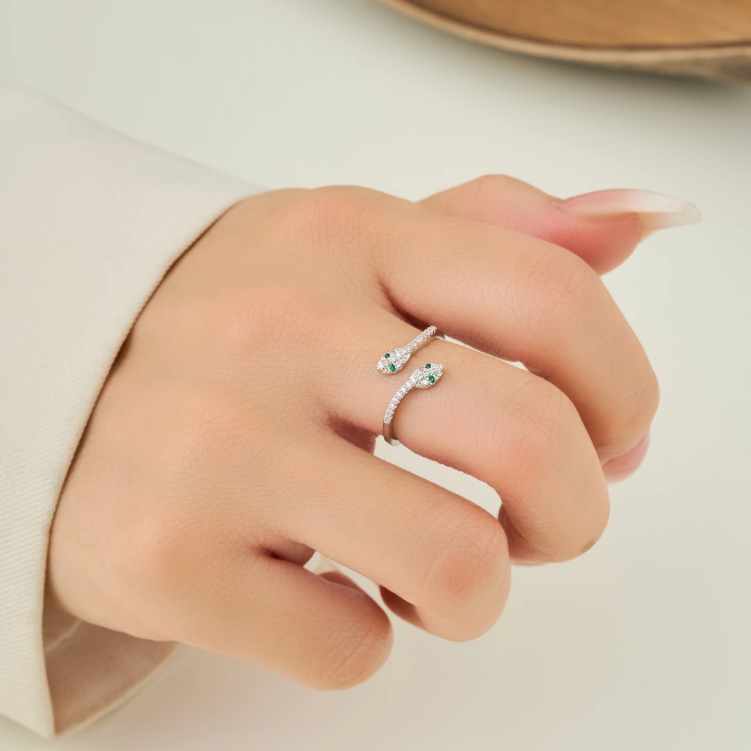 白色手工中式清冷简约指环简约气质手饰时尚女