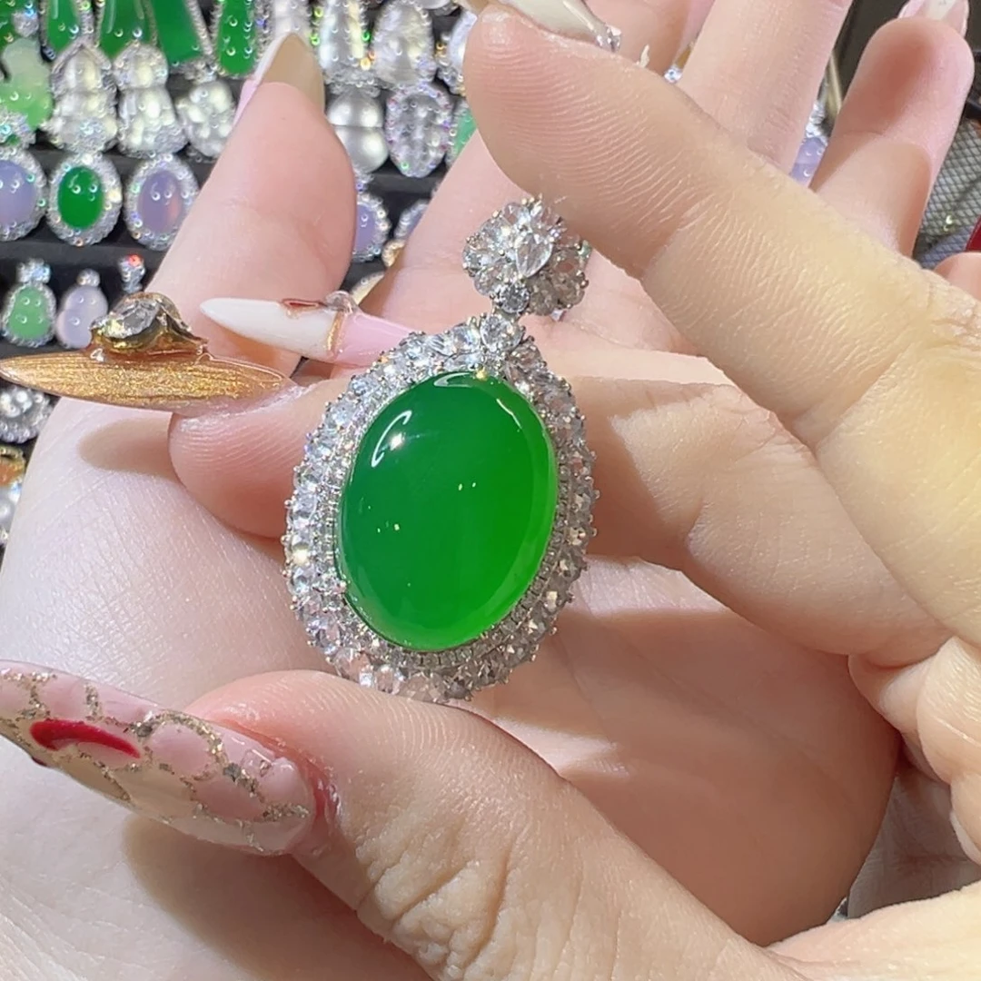 玛瑙/玉髓颈饰银S925镶嵌