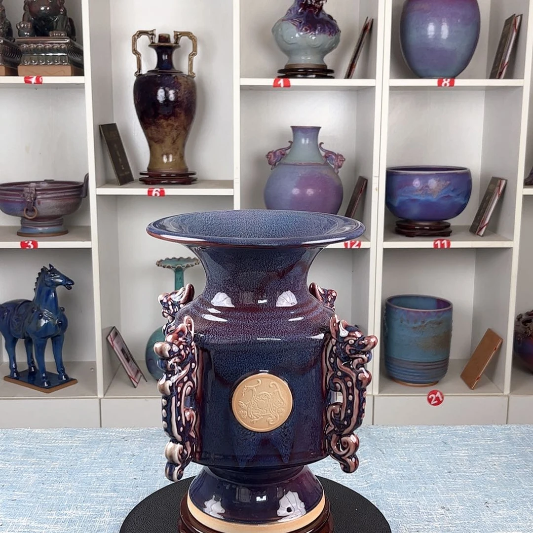 瓷片如意尊摆件工艺品