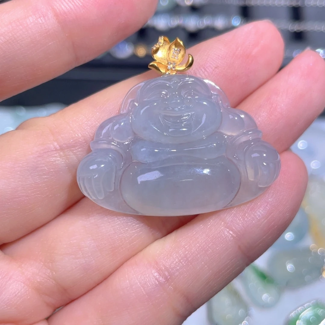 颈饰18K金镶嵌翡翠翡翠