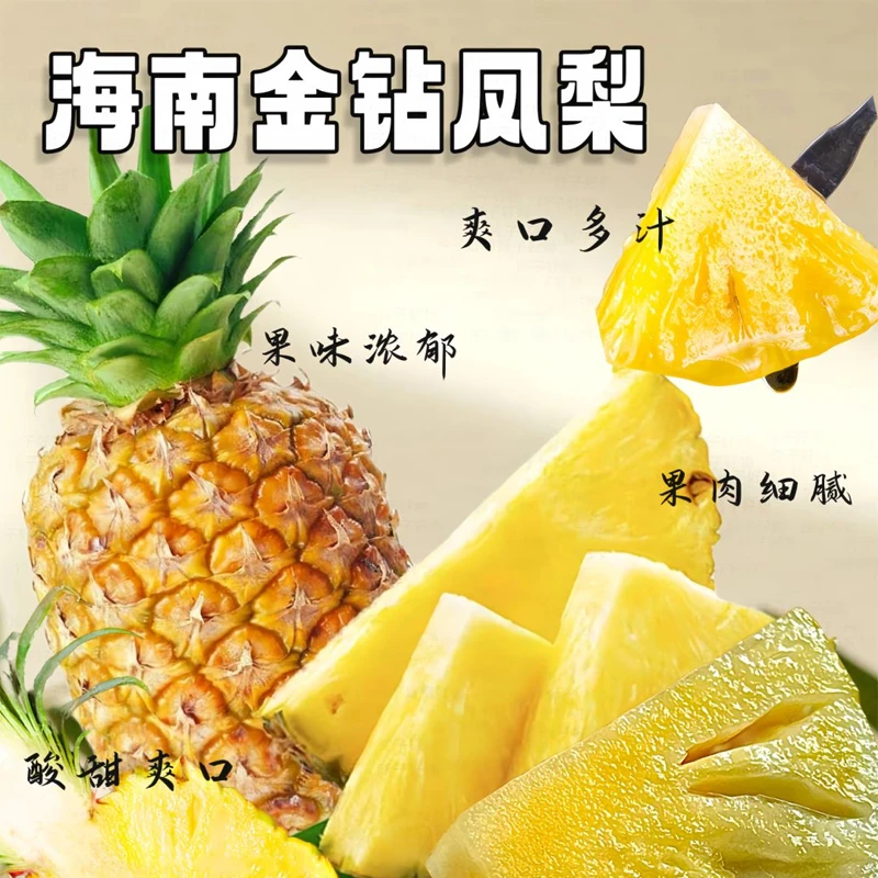 正宗海南金钻凤梨新鲜水果孕妇水果现摘现发香甜可口产地直发