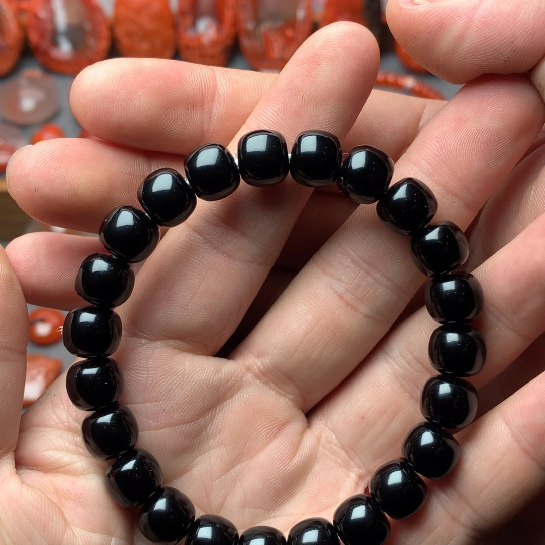 南红玛瑙未镶嵌1黑玛瑙老型单圈