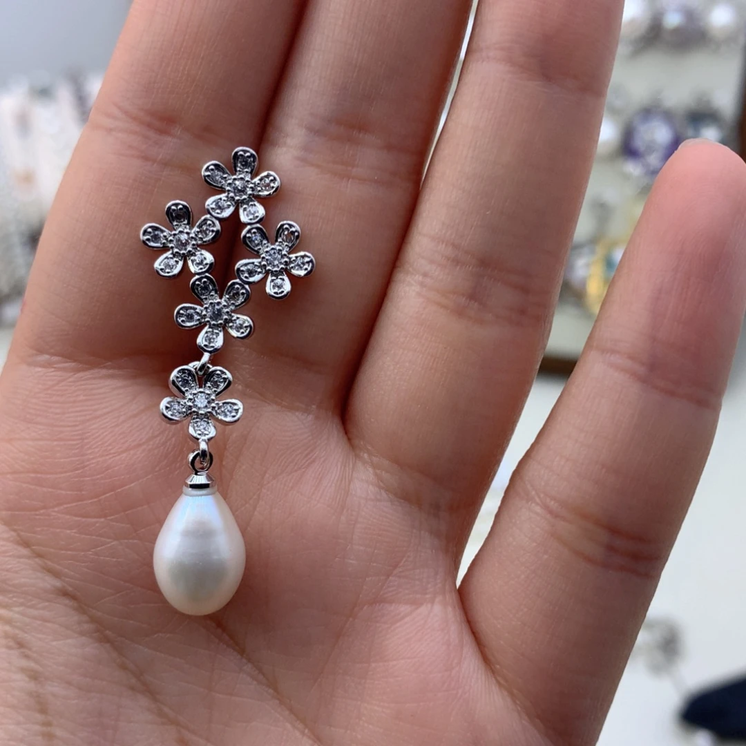 海***糖淡水珍珠合金吊坠(不含链)