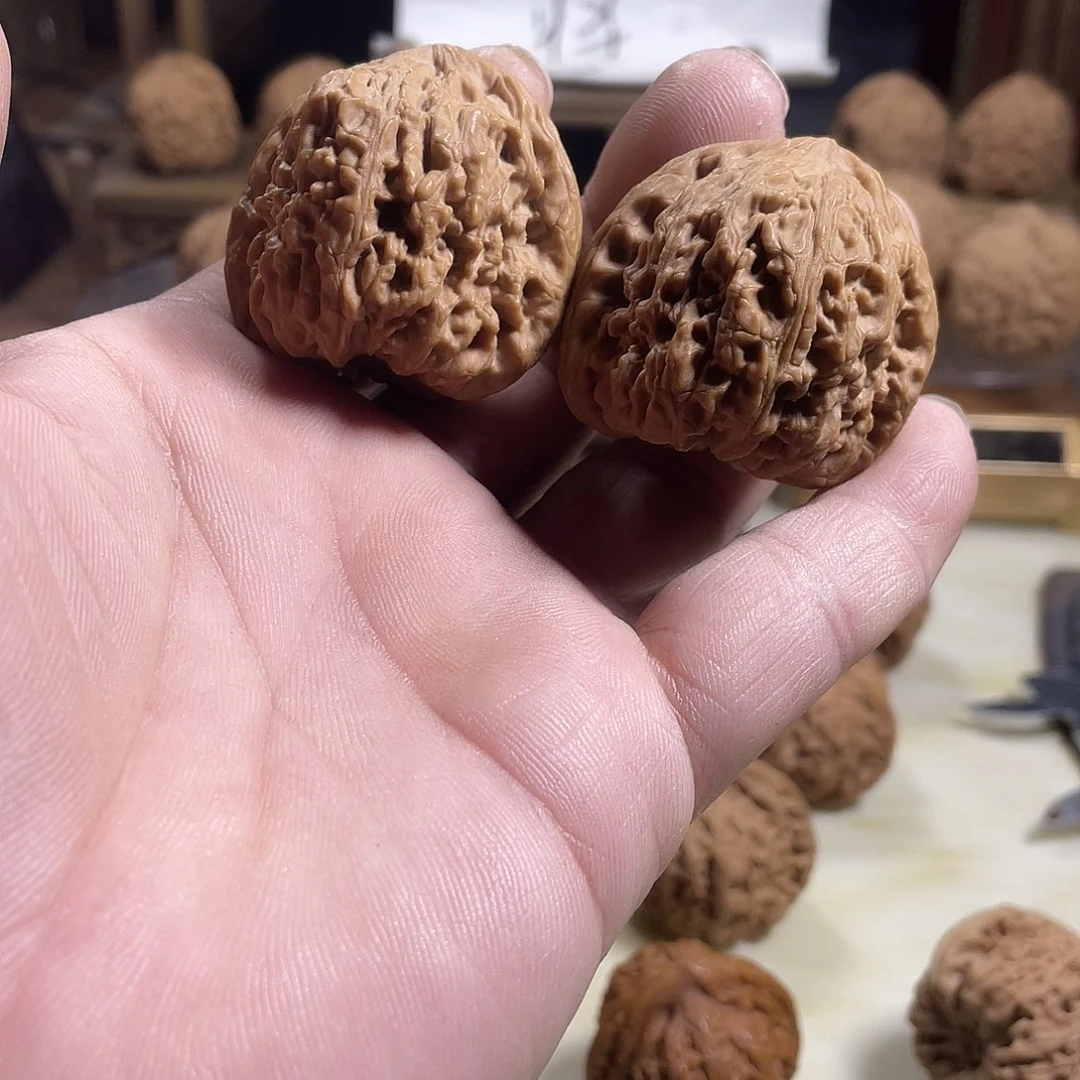 桃核吊坠@**多文玩核桃南将石