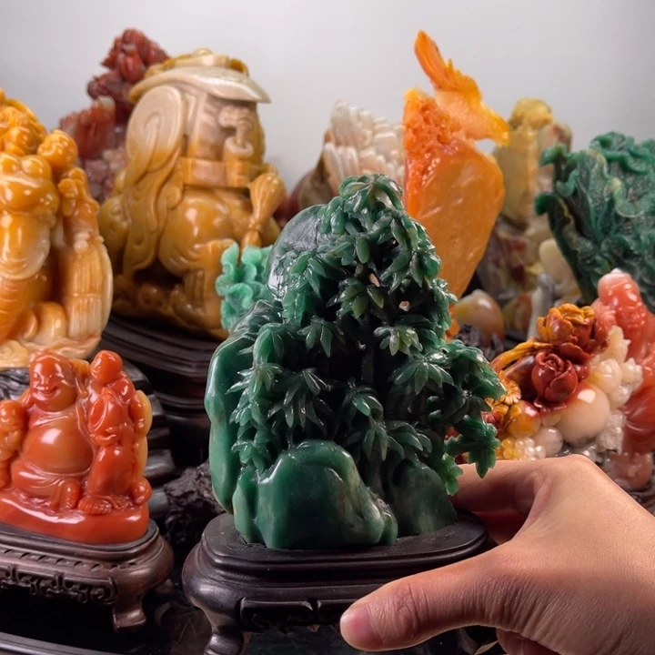 四川石节节高升摆件