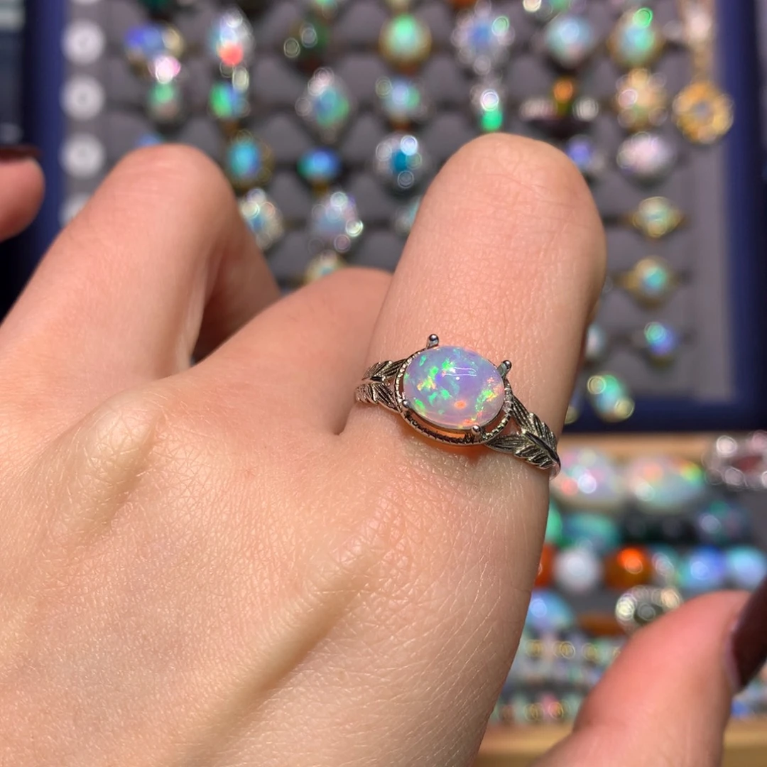 银S925镶嵌欧泊戒指款式