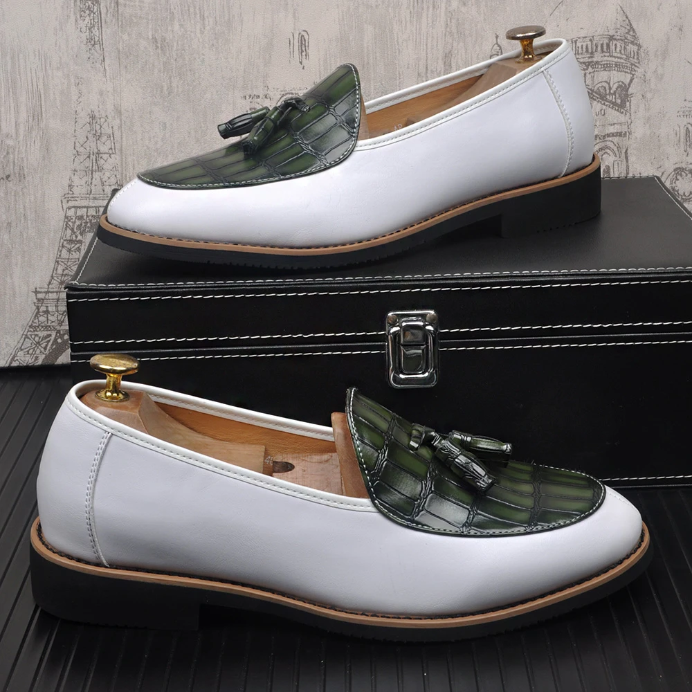 韩版一脚蹬商务休闲乐福鞋豆豆鞋时尚尖头圆头男士皮鞋漆皮懒人鞋