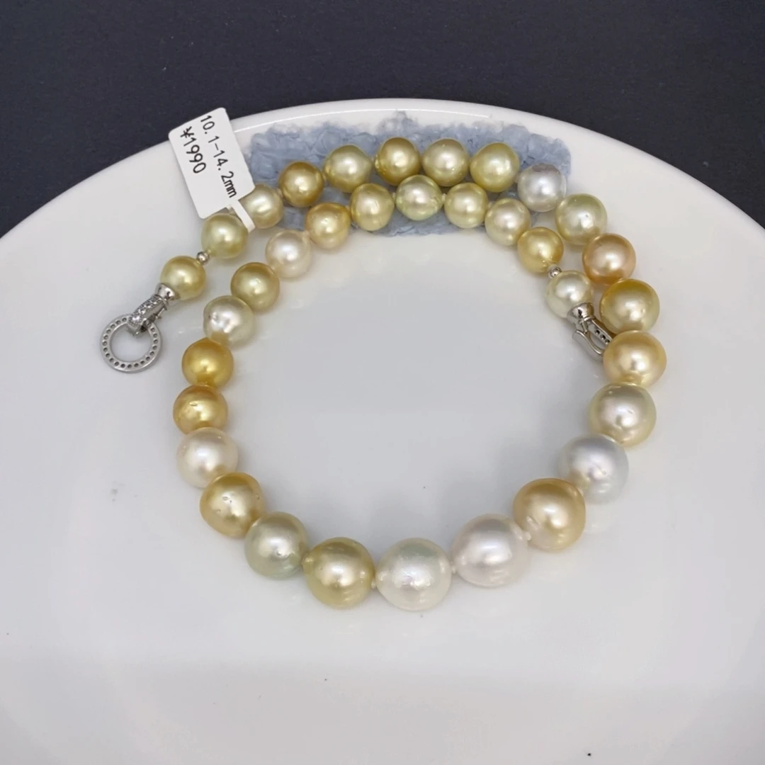 未镶嵌颈饰海水珍珠一**鯉白金项链10.1-14.2mm忙