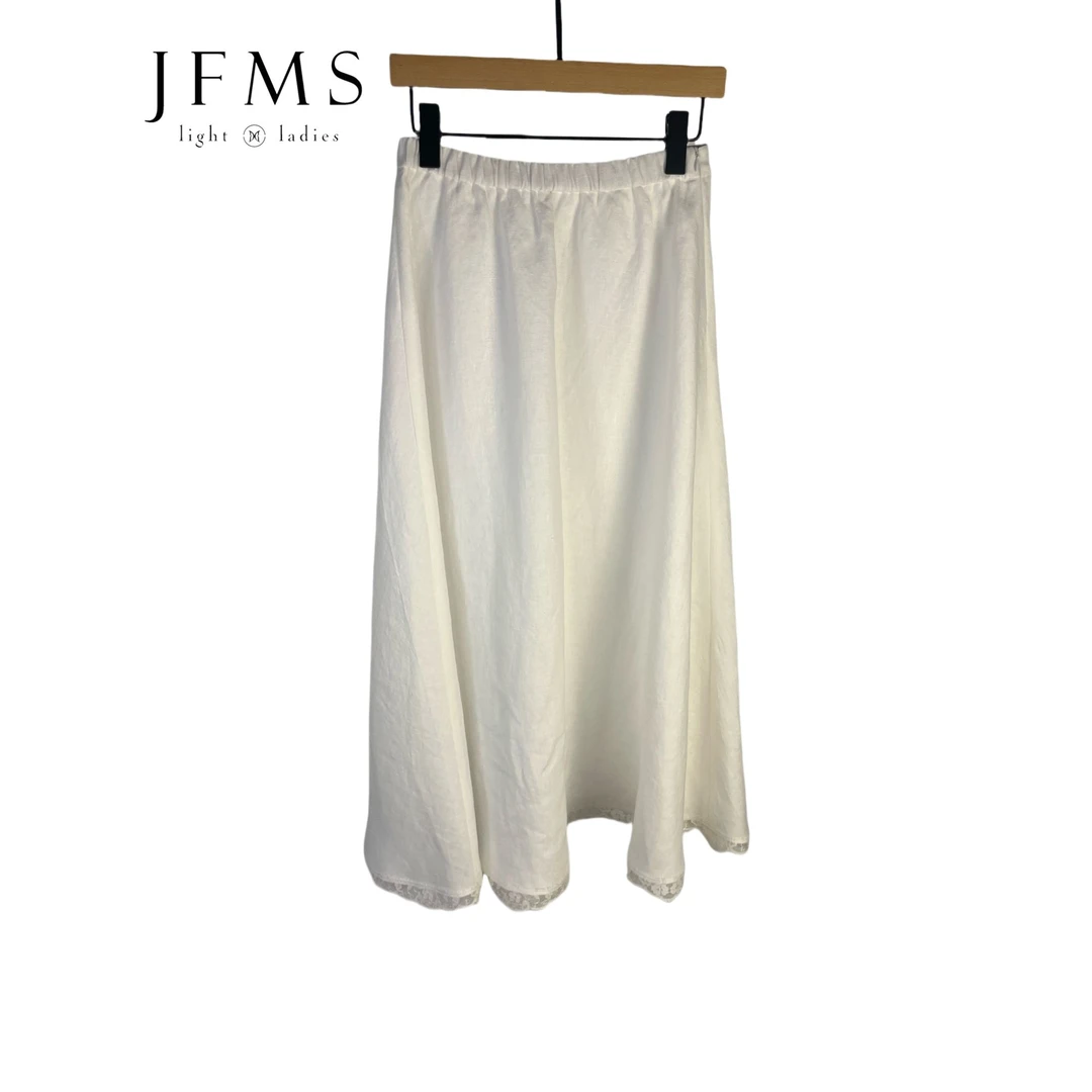 JFMS2025夏季新款A版半裙气质高腰白色裙子B832