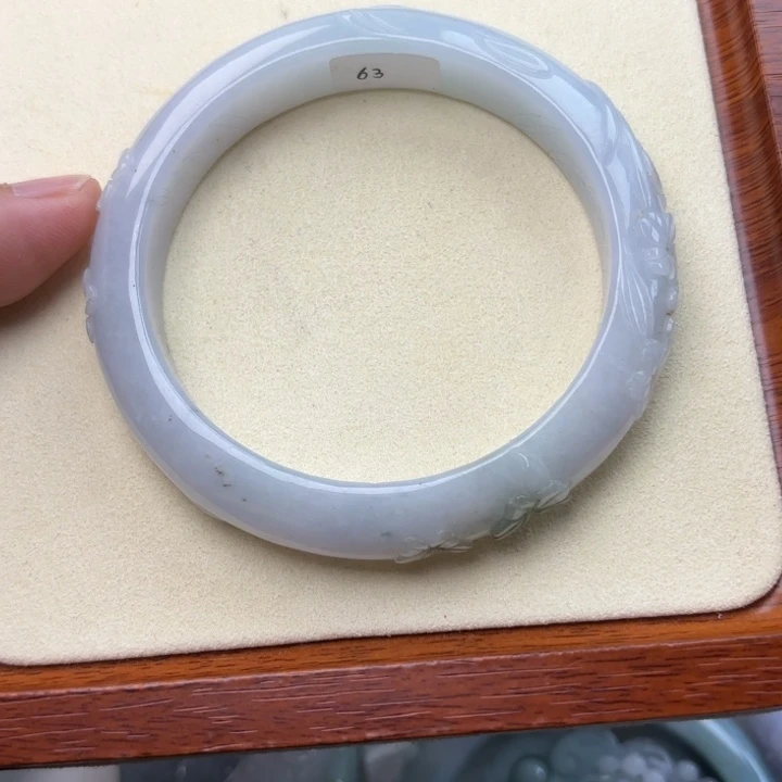 翡翠未镶嵌手镯63圈207