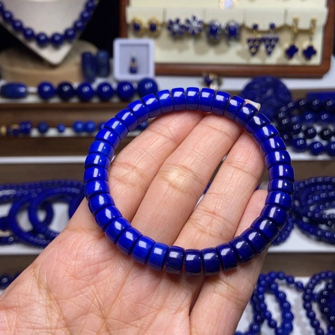 青金石未镶嵌老矿 高品 药片手串8mm