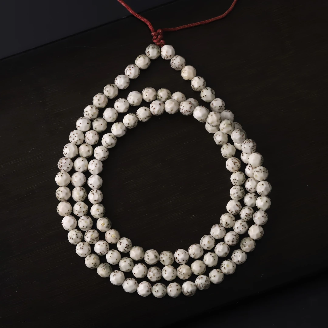 S9453-1 纯手工定制骨瓷无相正月大留白细星圆108长串