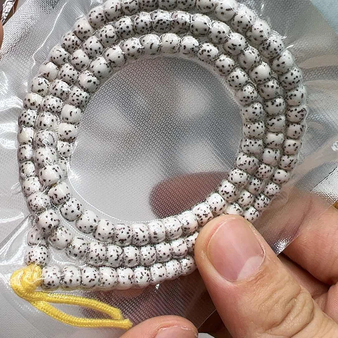 星月菩提手串16傲世原脂白河豚星月菩提108-65