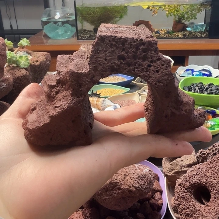 火山石桥洞台阶1个红色