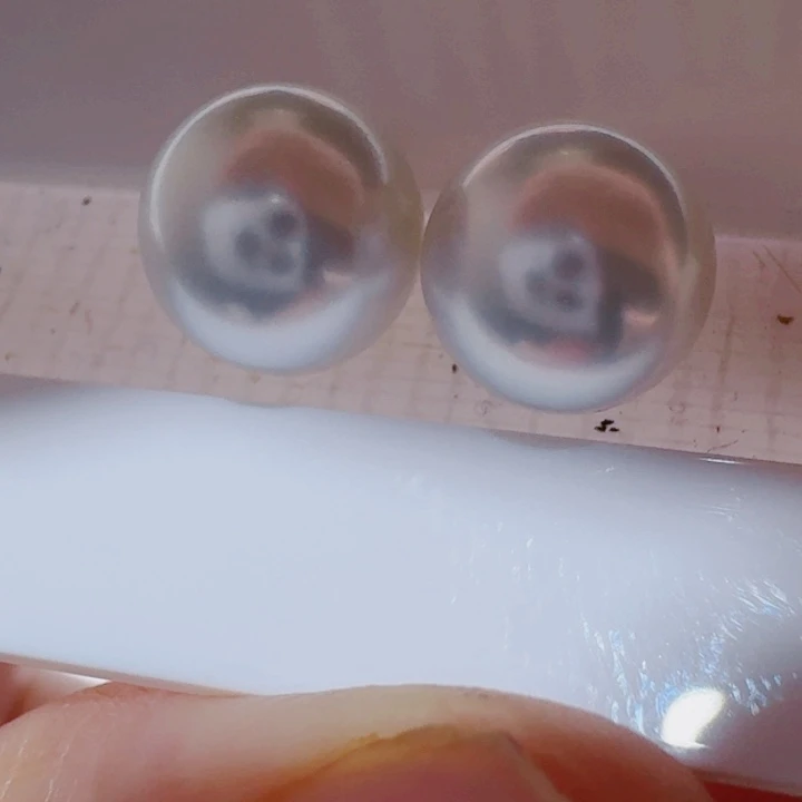 未镶嵌海水珍珠9-10mm澳白一对