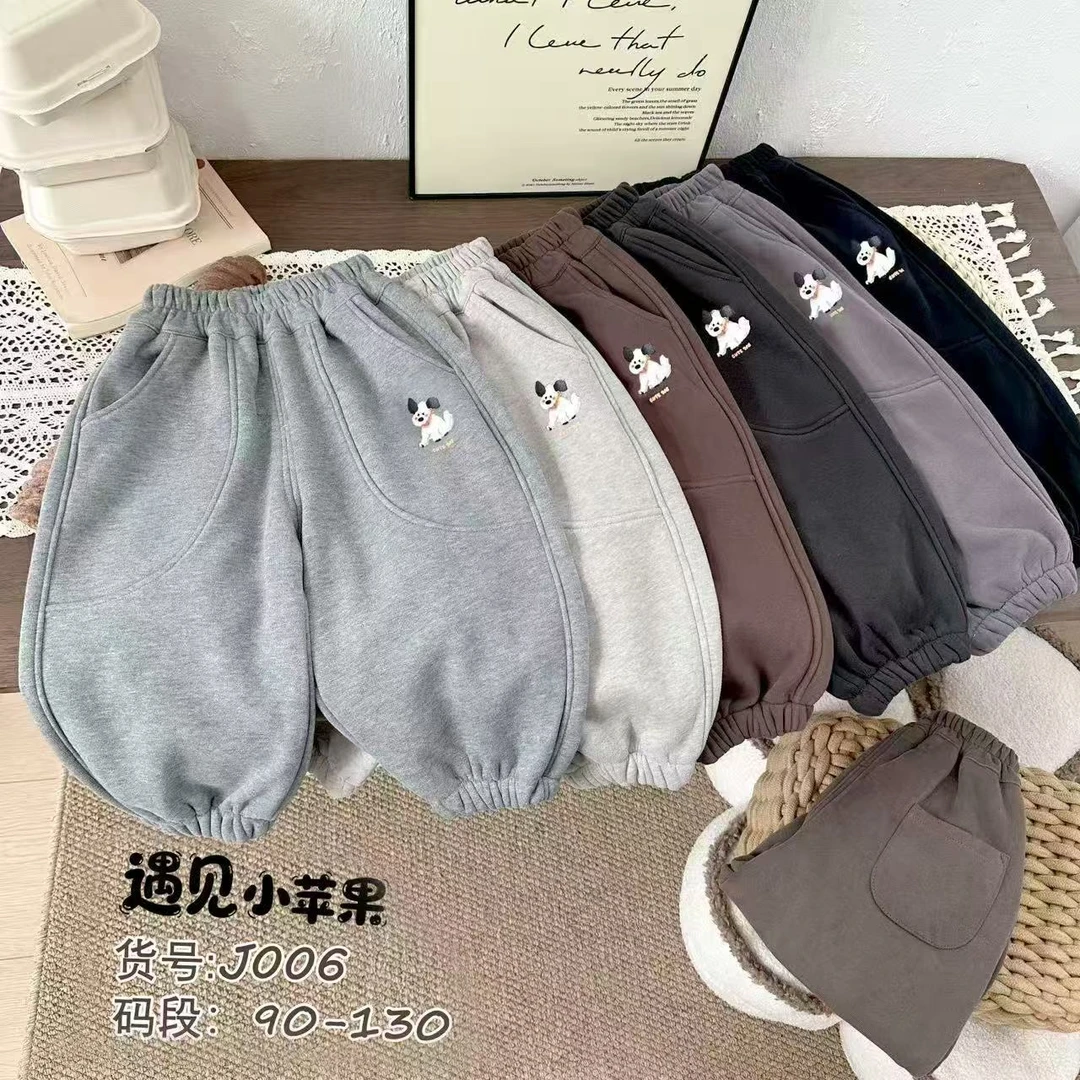 【加绒卫裤】儿童卡通趴趴狗裤子春秋款卫裤外穿运动裤儿童