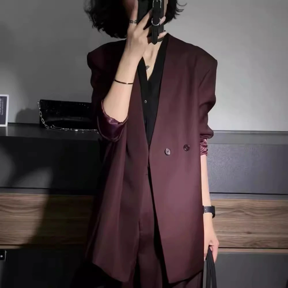 秋装搭配一整套盐系轻熟御姐高级感西装阔腿裤套装洋气显瘦两件套