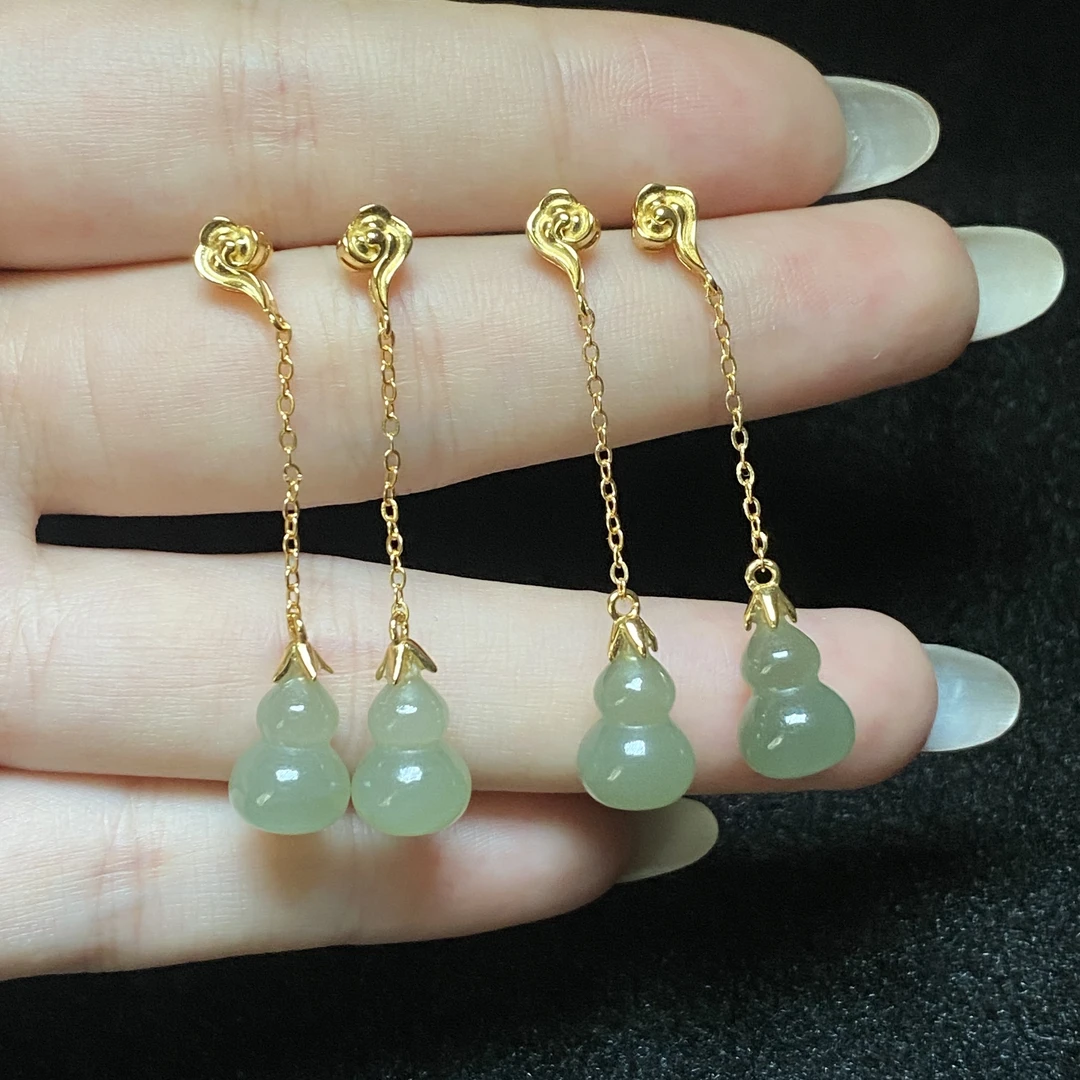 【小北好物】S925银和田玉耳钉约8*12mm【多样性发一件】QH190X284