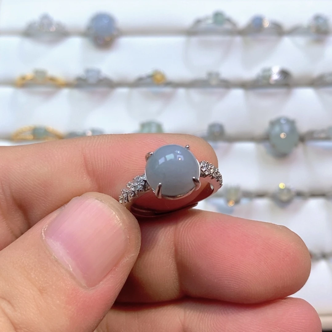 翡翠银S925镶嵌戒指