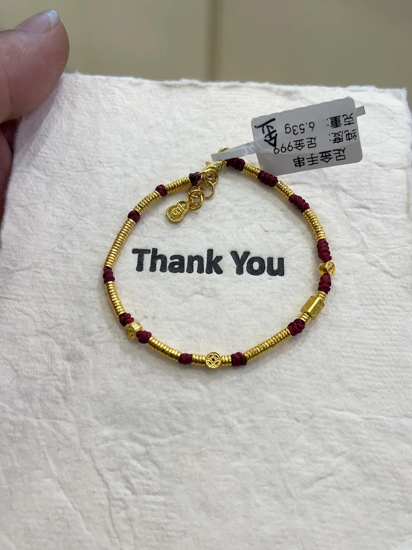 【菠萝珠宝】足金999    手串金重 ：6.53克