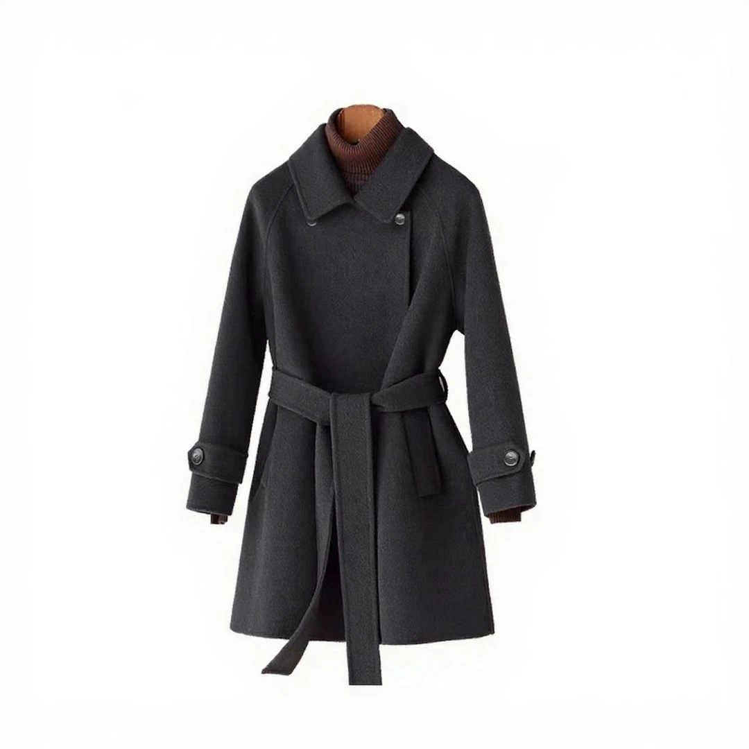 25秋冬新款设计师羊毛大衣韩系新款时尚女士羊毛中长大衣2510