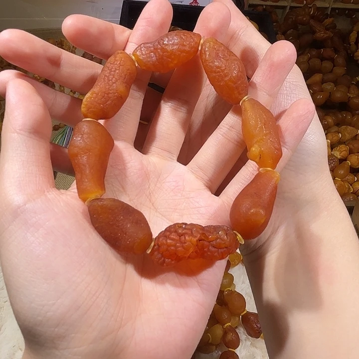 琥珀未镶嵌手链蜜蜡海漂手串