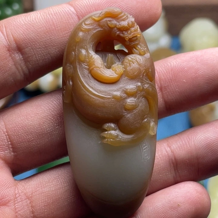 未镶嵌和田玉挂件福**年