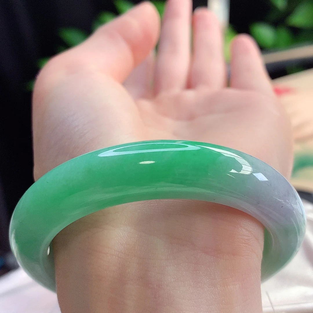 未镶嵌手镯翡翠天然A货翡翠54-55阳春白雪 老坑糯唧唧3号