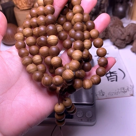 檀香木手串/手链檀香黑肉1.0/108横纹虎皮沉