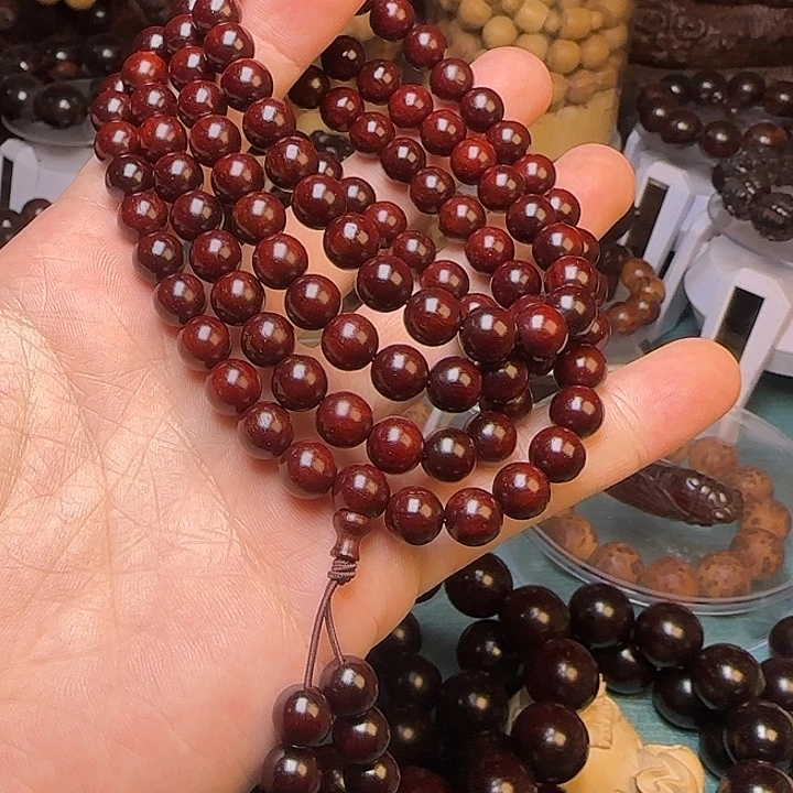 木小叶紫檀佛珠手链0.8