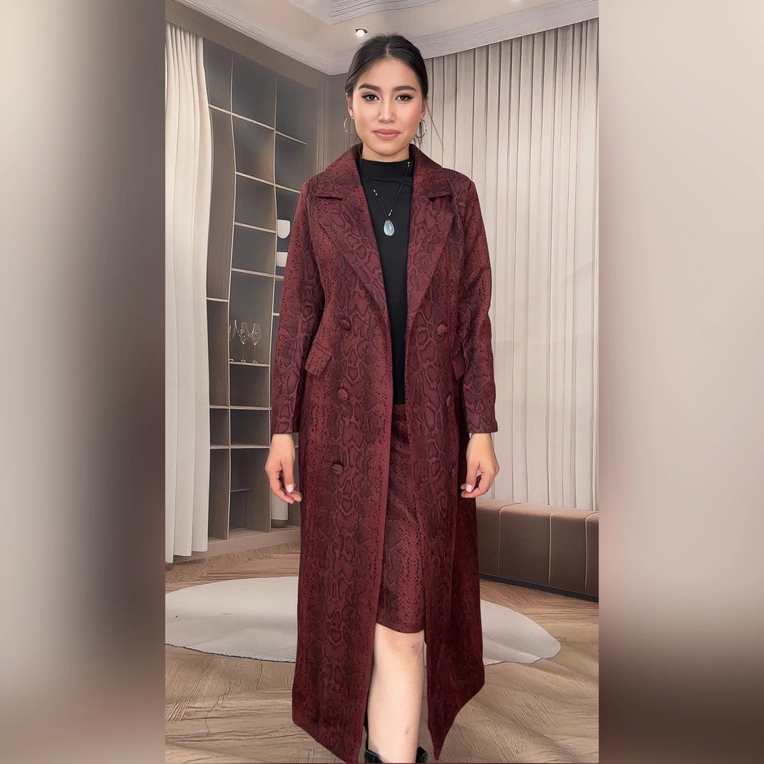 【104】气质方领收腰中长款百搭氛围感风衣外套