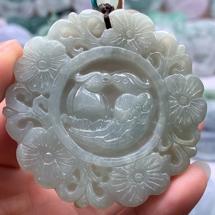 翡翠未镶嵌颈饰鸟语花香福利