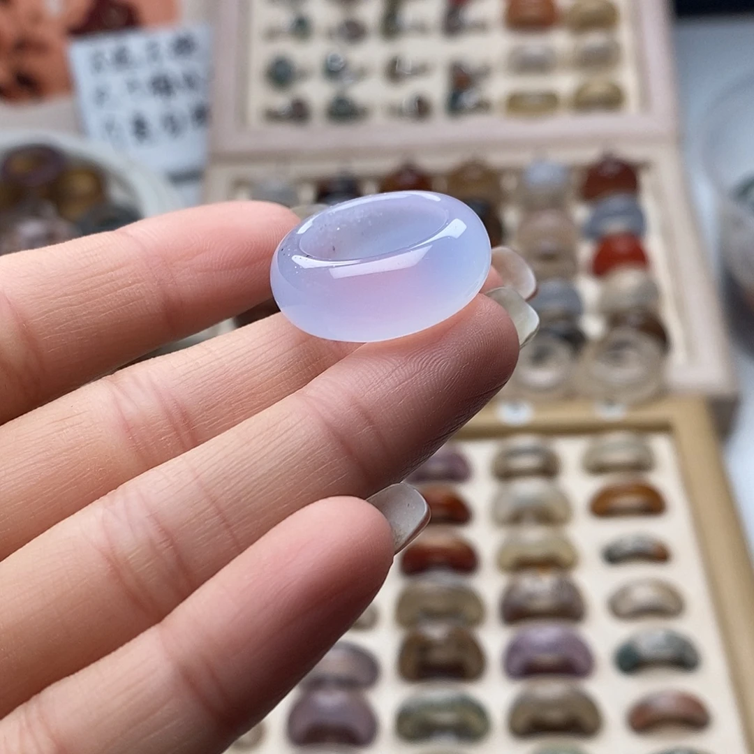 玛瑙/玉髓未镶嵌戒指A18不退换港11漏沙