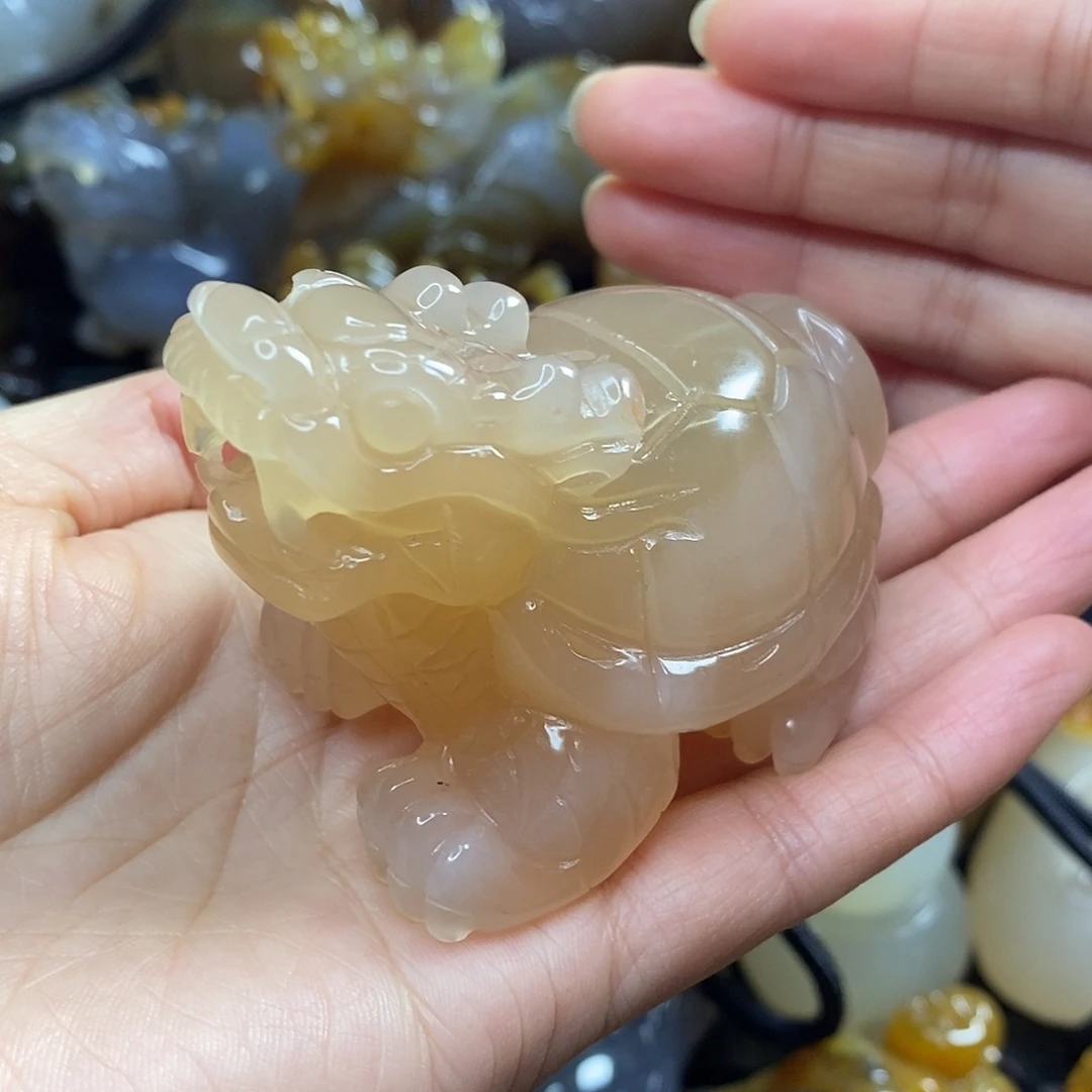 甜***儿玛瑙/玉髓未镶嵌手把件