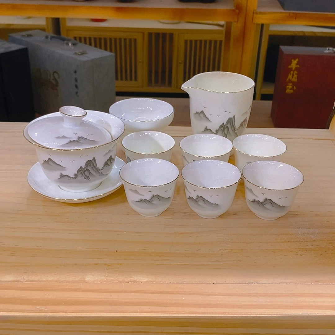 【不止】羊脂玉瓷茶具套装