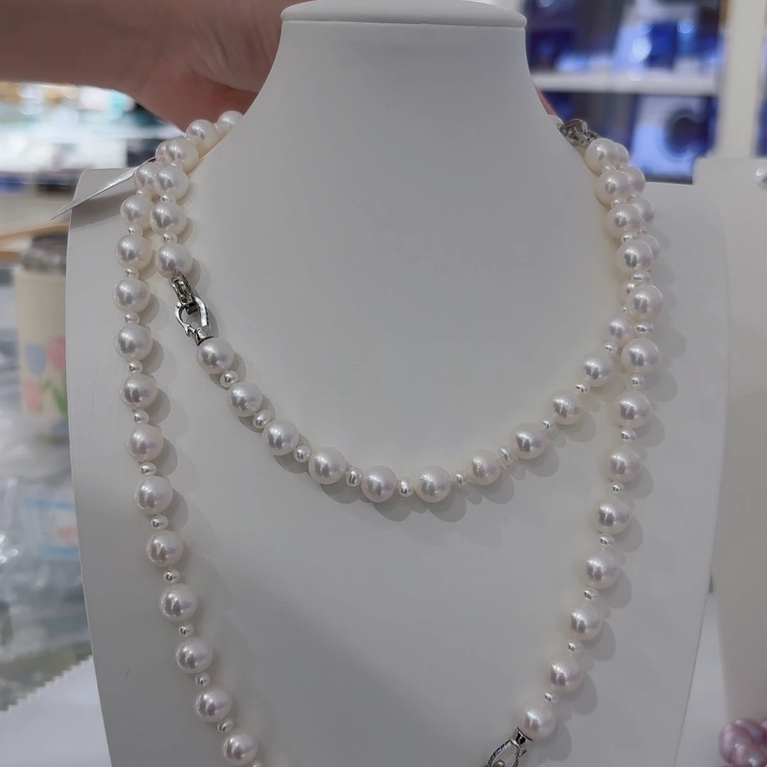 淡水珍珠银S925镶嵌颈饰