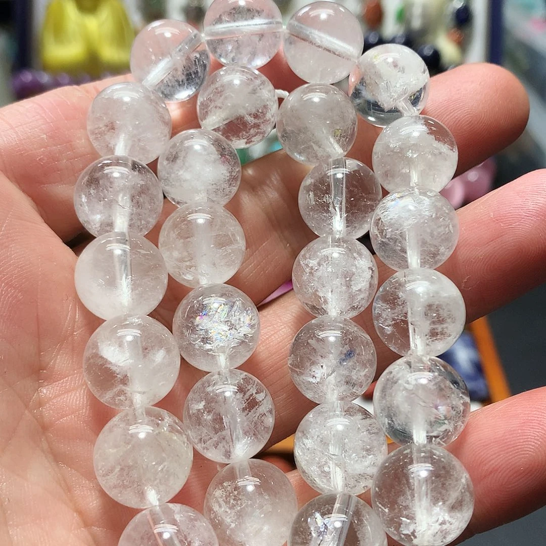 未镶嵌手串玛瑙/玉髓卡14白阿塞水晶散珠