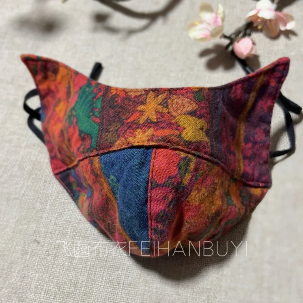 秋冬麻纱两面带口罩（非定位花）