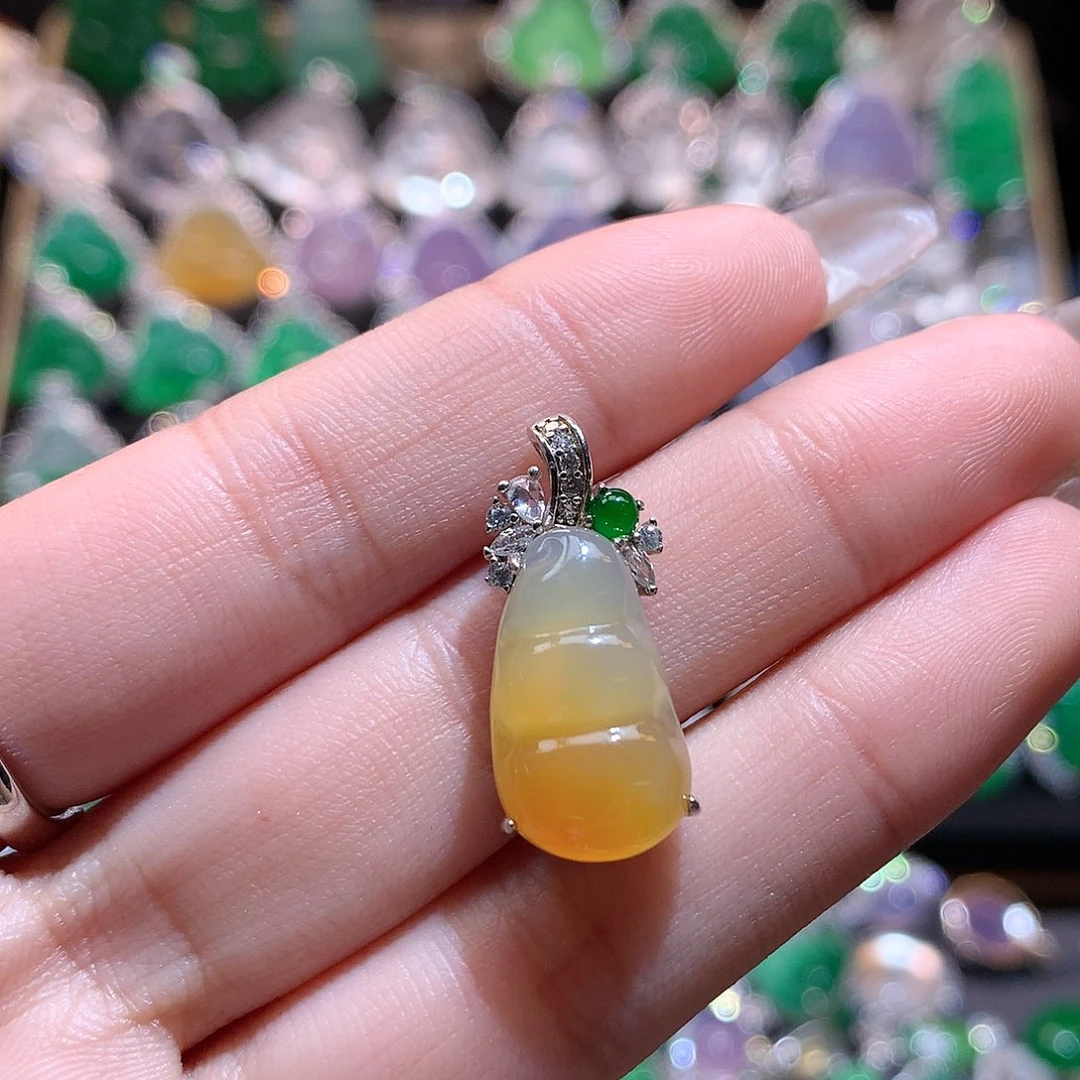 玛瑙/玉髓颈饰银S925镶嵌