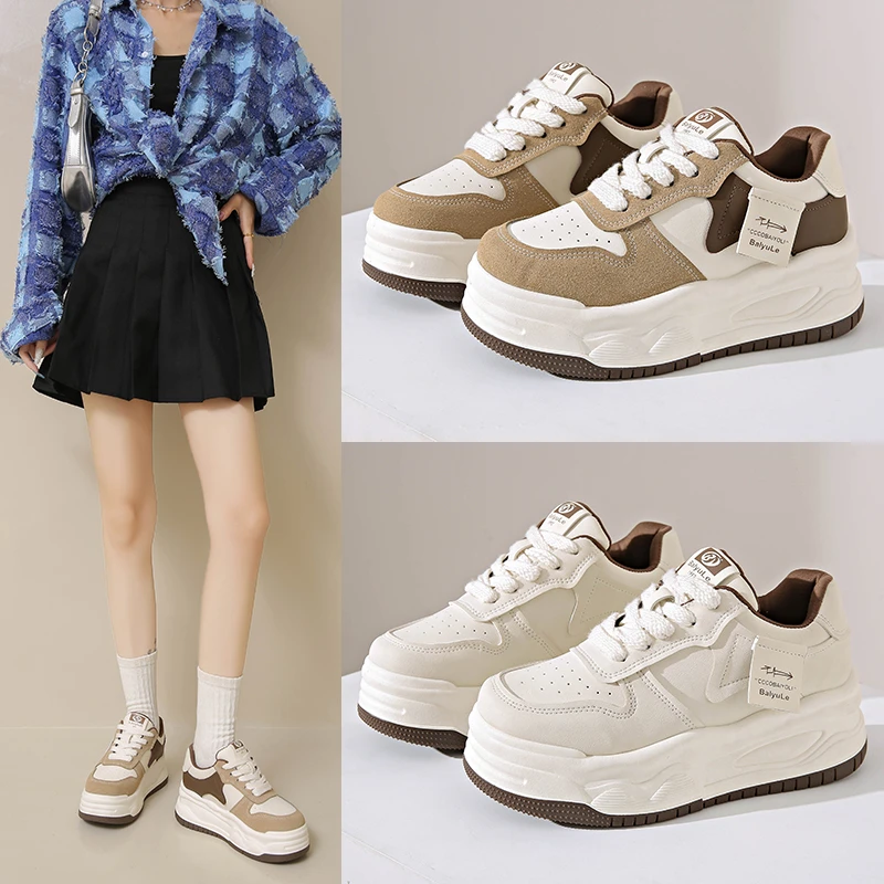 厚底百搭时尚小白鞋2025新款增高运动板鞋+A888乳胶鞋垫