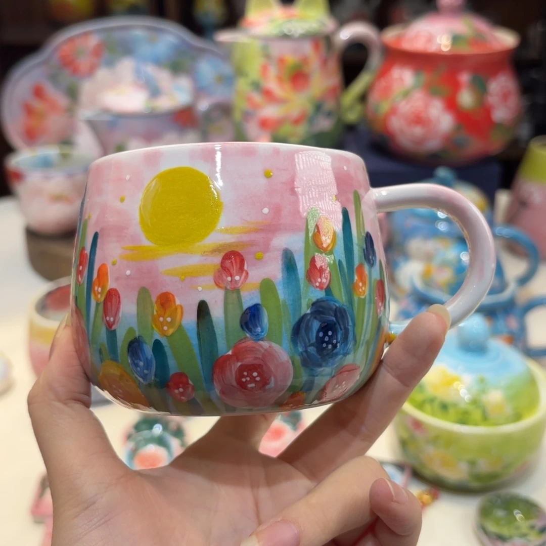 景德镇手绘高温釉下彩陶瓷茶具