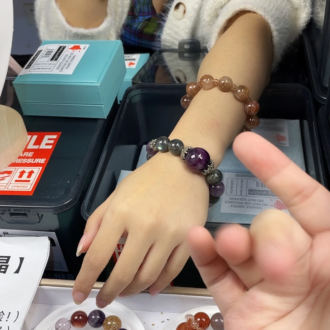 水晶手串银S925镀金镶嵌