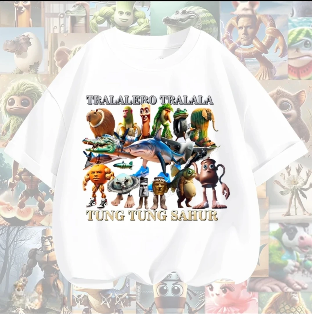 美国山海经通通哥木棍人童装潮牌纯棉衣服儿童短袖T恤打底衫上衣