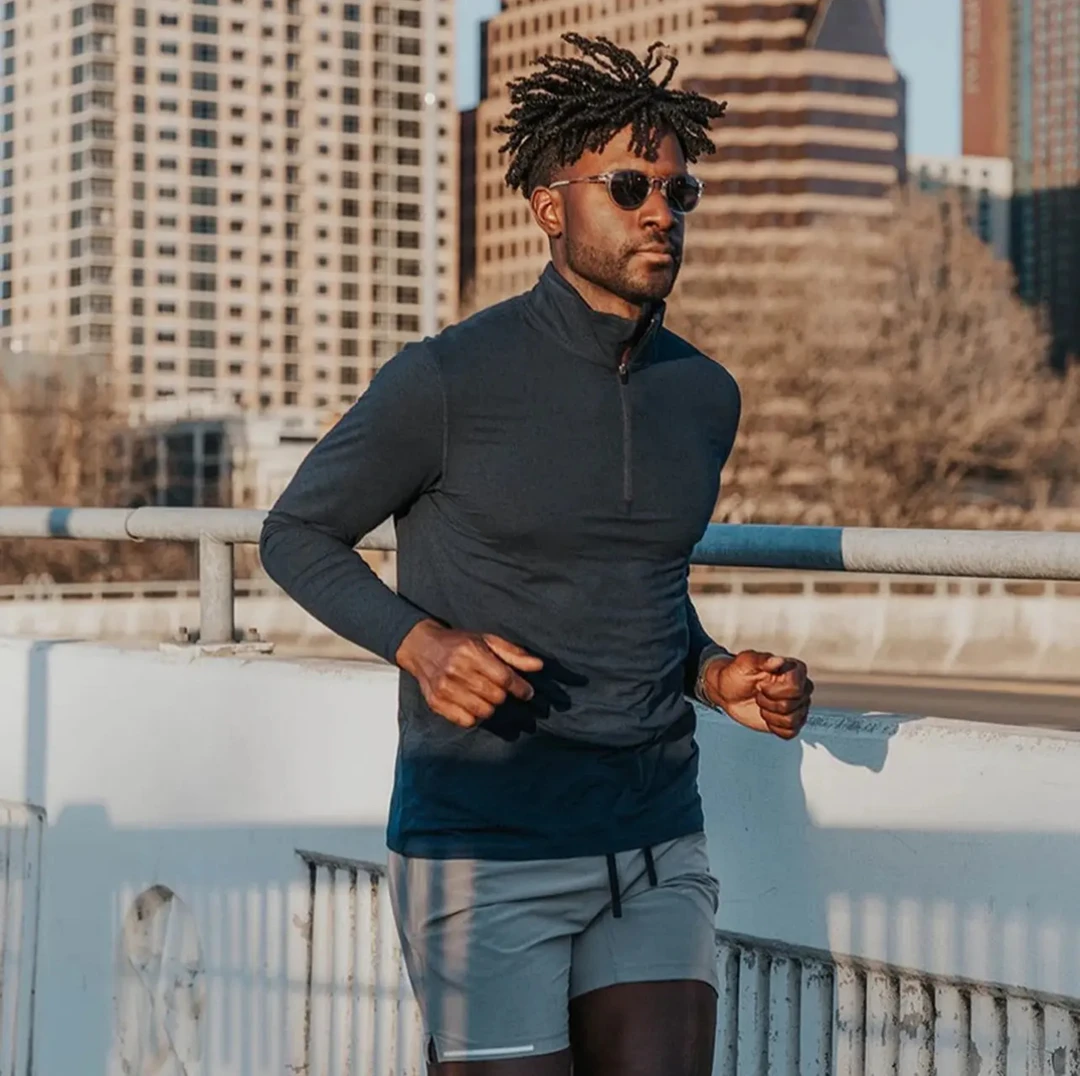 意大利运动大牌！男士舒适透气高弹力半拉链立领跑步运动速干卫衣